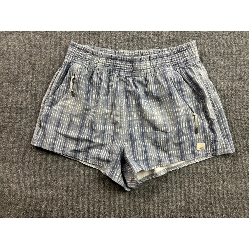 Vuori Clementine 2.0 Shorts Womens Medium Blue Dash Print Running Athletic VW367